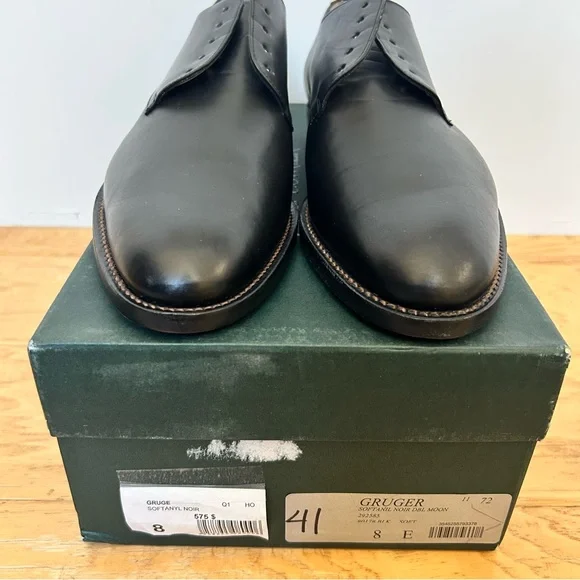 Joesph Fenestrier Paris NIB 8 Black Leather Gruge Lace Up  display picture 1